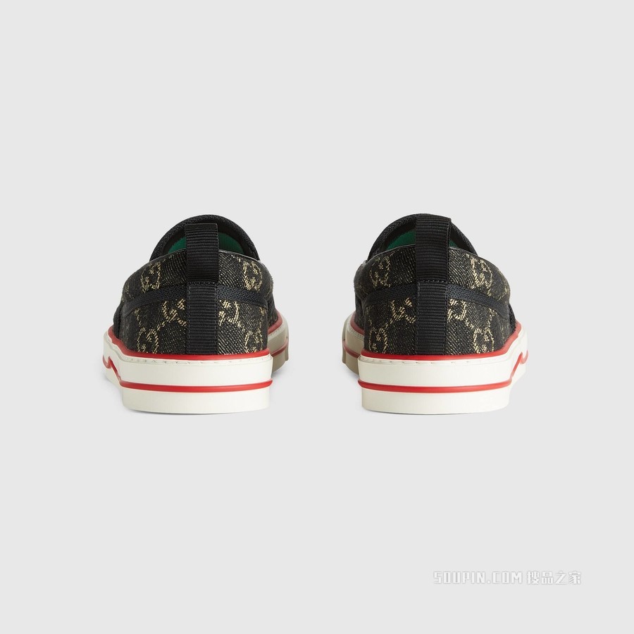 Gucci Tennis 1977系列男士便鞋 黑色GG丹宁面料
