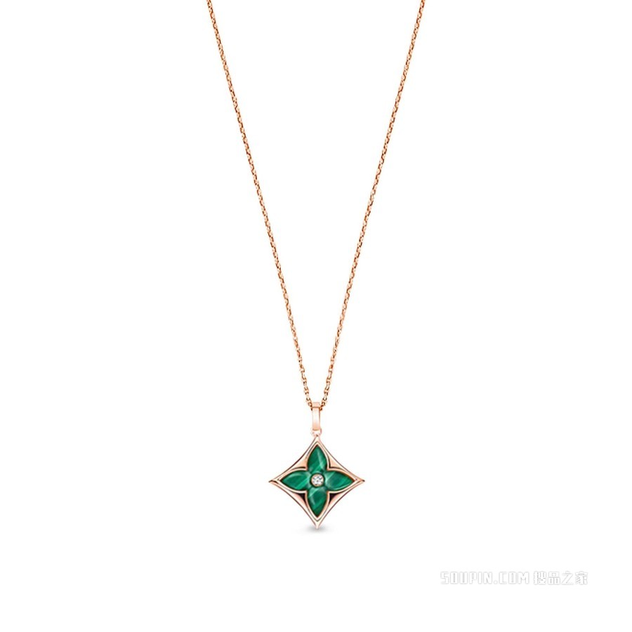 COLOR BLOSSOM XL 18K金 孔雀石钻石 项链