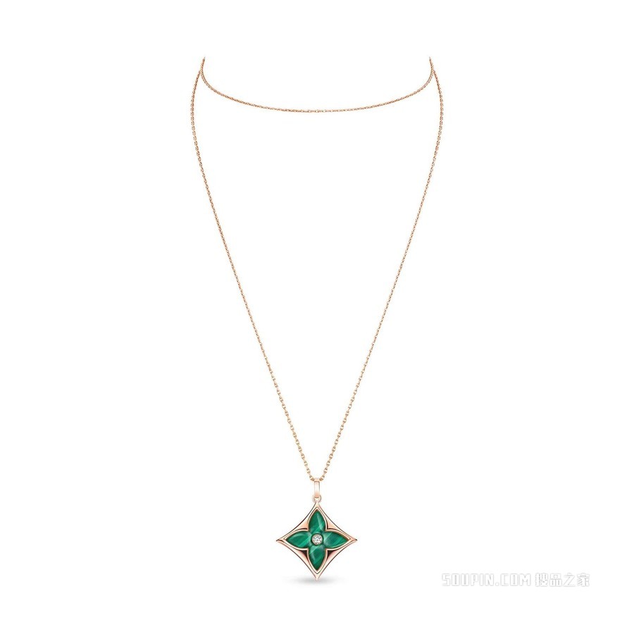 COLOR BLOSSOM XL 18K金 孔雀石钻石 项链