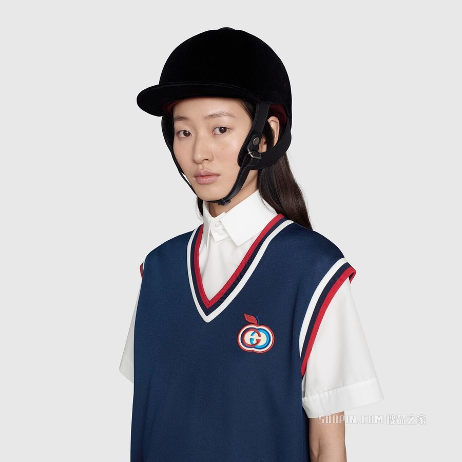 GG苹果珠地棉马甲 蓝色