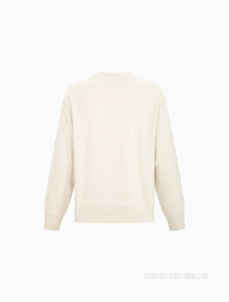 Calvin Klein 男士时尚纯棉交叠绣印LOGO圆领卫衣J320032