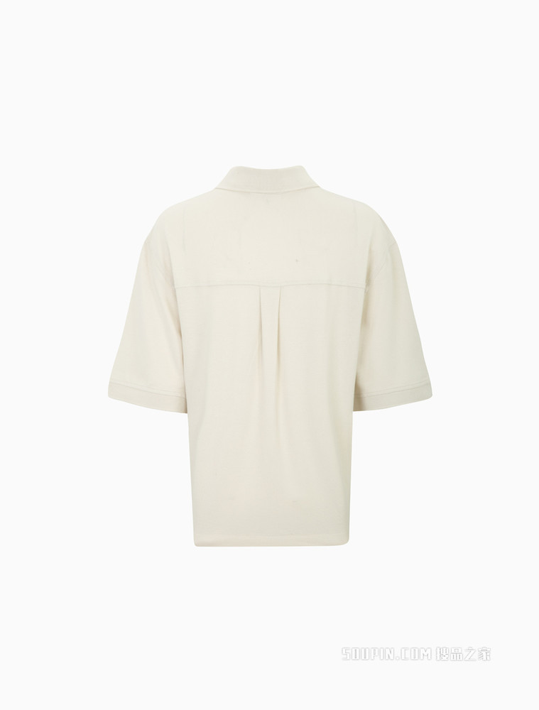 Calvin Klein 女士时尚翻领纯棉简约LOGO中袖POLO衫J218654