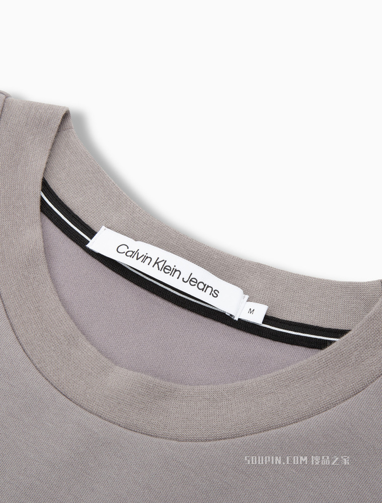 Calvin Klein 男士圆领荧光色交叠LOGO印花短袖T恤J320576
