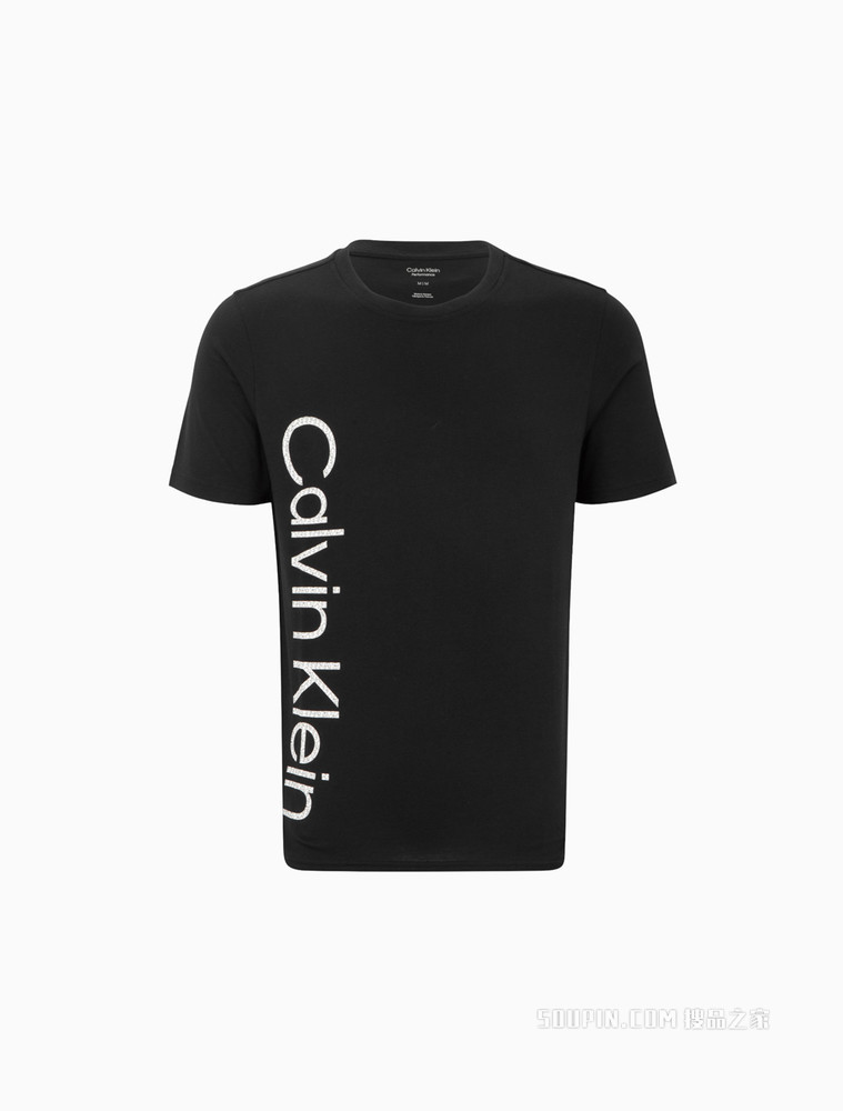 Calvin Klein 男士时尚圆领满印印花填充LOGO短袖T恤4MS2K124