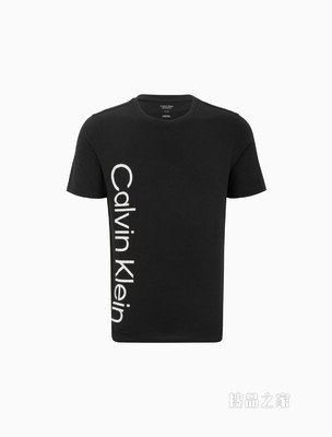 Calvin Klein 男士时尚圆领满印印花填充LOGO短袖T恤4MS2K124