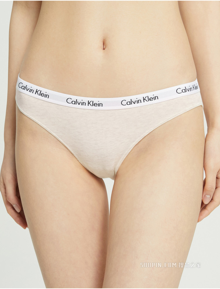 Calvin Klein 女士性感三角循环LOGO腰边比基尼内裤D1618