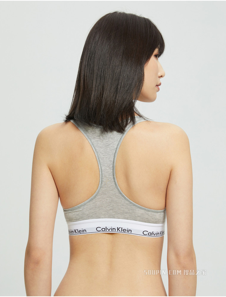Calvin Klein 女士薄衬垫无钢圈循环LOGO提花工字背心式文胸F3785AD