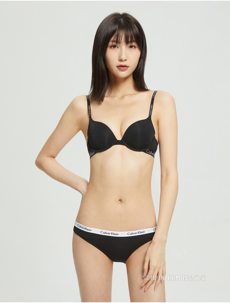 Calvin Klein 女士时尚运动风LOGO腰边舒适低腰比基尼三角内裤 D1618D