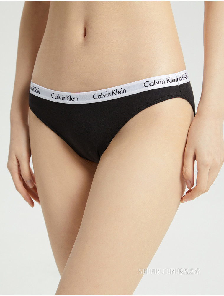 Calvin Klein 女士时尚运动风LOGO腰边舒适低腰比基尼三角内裤 D1618D