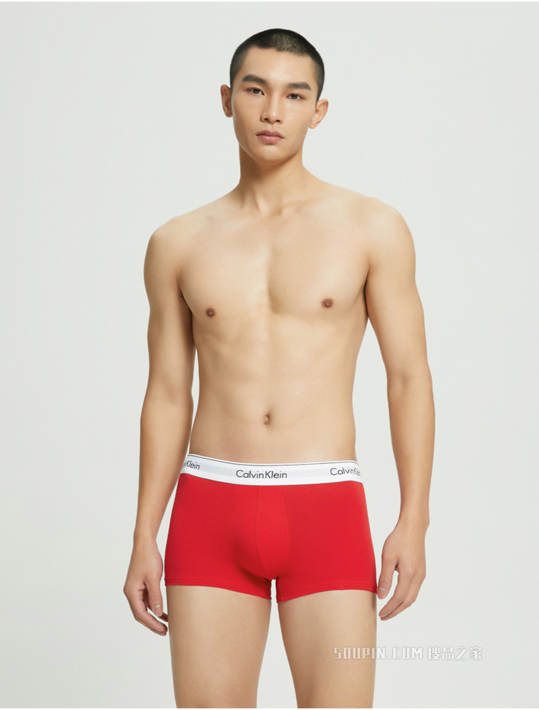 【摩登引力带】Calvin Klein 男士两条装LOGO腰边弹力贴身平角内裤NB1086