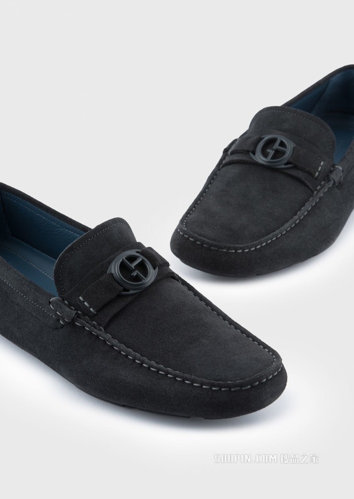 绒面革时尚徽标乐福鞋 | Giorgio Armani