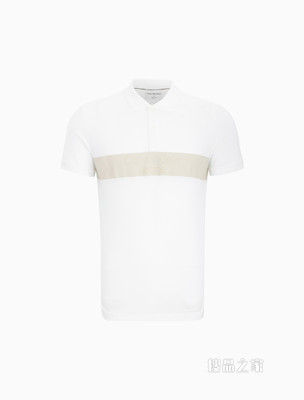 Calvin Klein 男士纯棉撞色胶质LOGO条翻领短袖POLO衫J320944