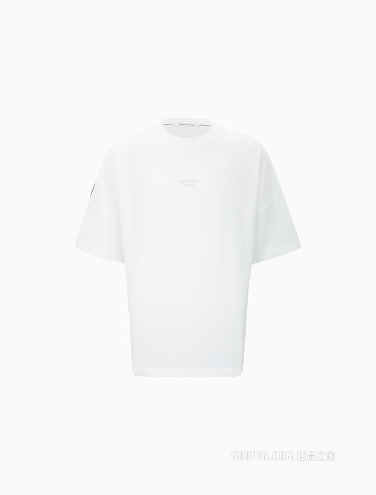 Calvin Klein 男士时尚圆领简约醒目LOGO印花短袖T恤J320575