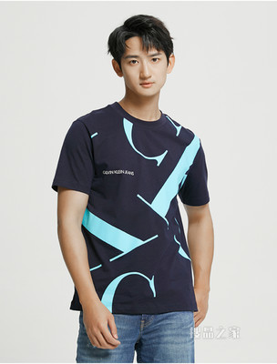 Calvin Klein男装时尚简约醒目LOGO印花纯棉圆领短袖T恤J317893