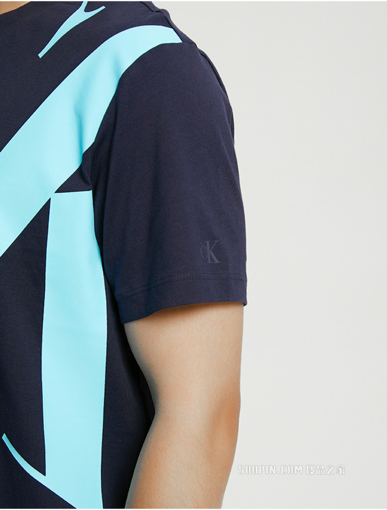 Calvin Klein男装时尚简约醒目LOGO印花纯棉圆领短袖T恤J317893