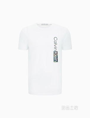 Calvin Klein 男士时尚圆领渐变色LOGO印花短袖T恤J322145