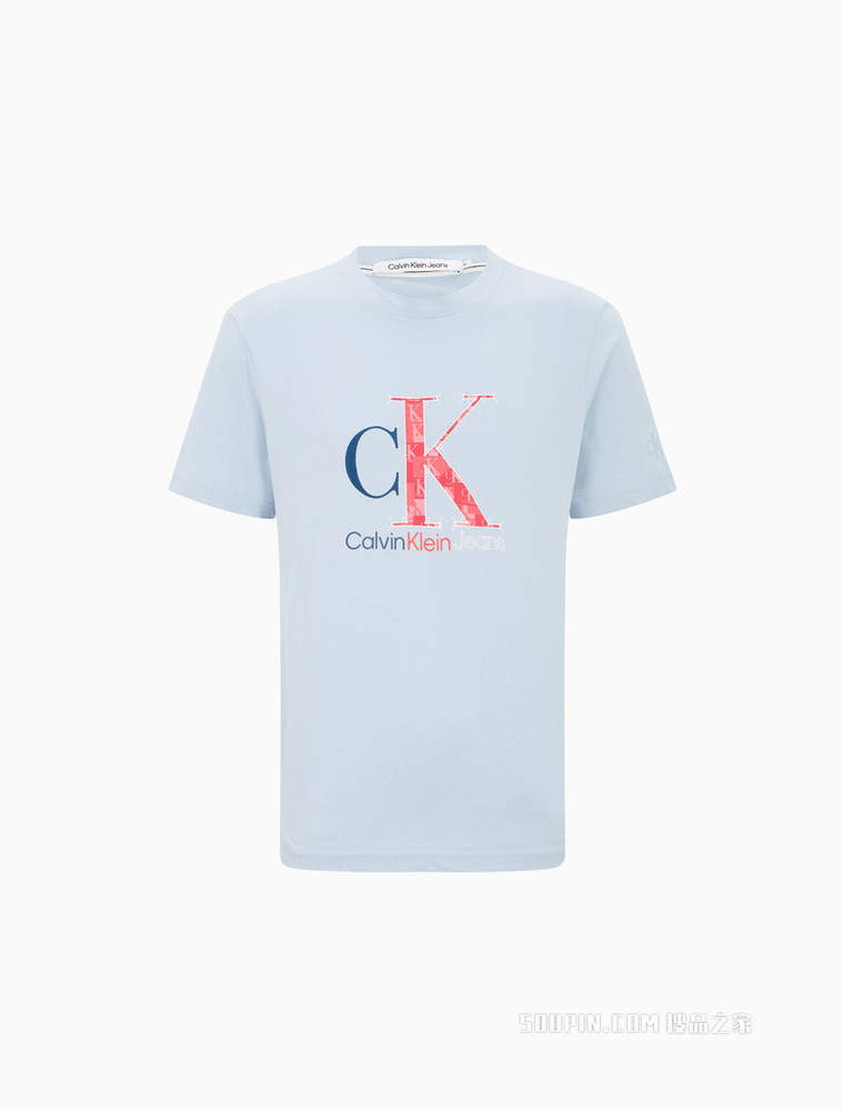 【情侣系列】Calvin Klein男女同款纯棉爱心绣印短袖T恤J320567