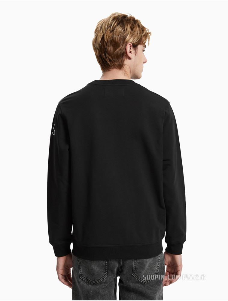 Calvin Klein 男装时尚圆领立体感LOGO印花卫衣J319608