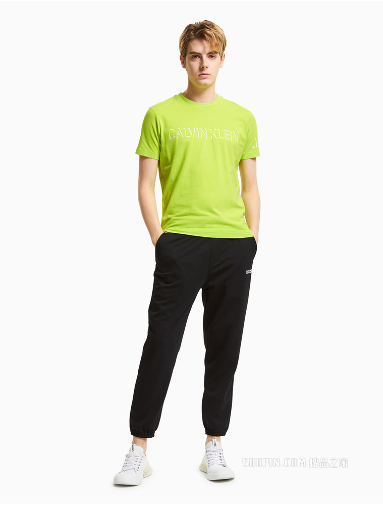 Calvin Klein 男装潮流通勤圆领LOGO印花短袖T恤J319612