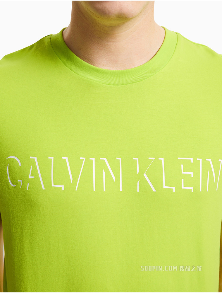 Calvin Klein 男装潮流通勤圆领LOGO印花短袖T恤J319612