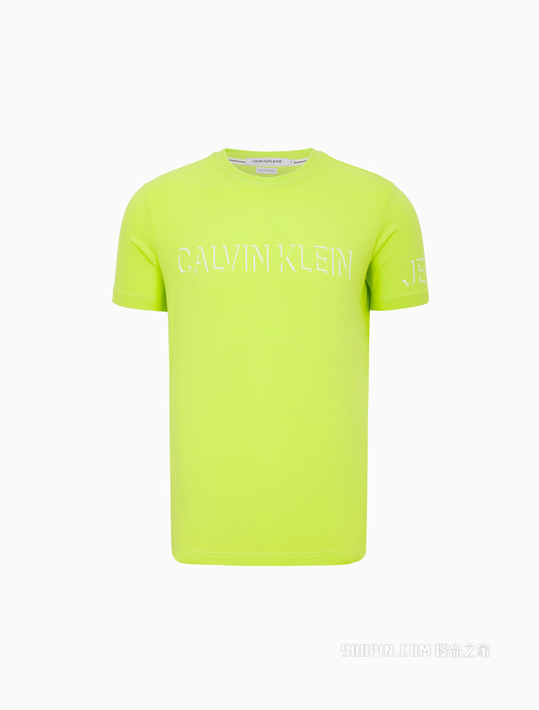 Calvin Klein 男装潮流通勤圆领LOGO印花短袖T恤J319612