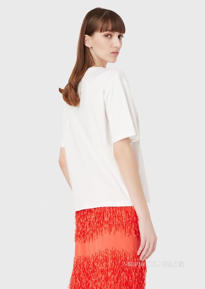 时尚徽标棉质短袖T恤 | Giorgio Armani