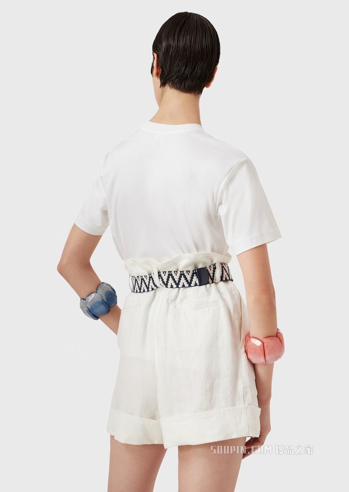 别致徽标棉质短袖T恤 | Giorgio Armani