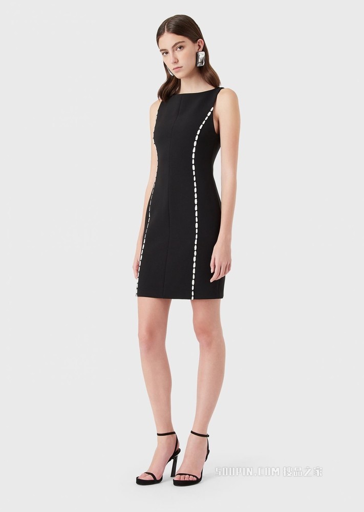 精美撞色修身连衣裙 | Emporio Armani
