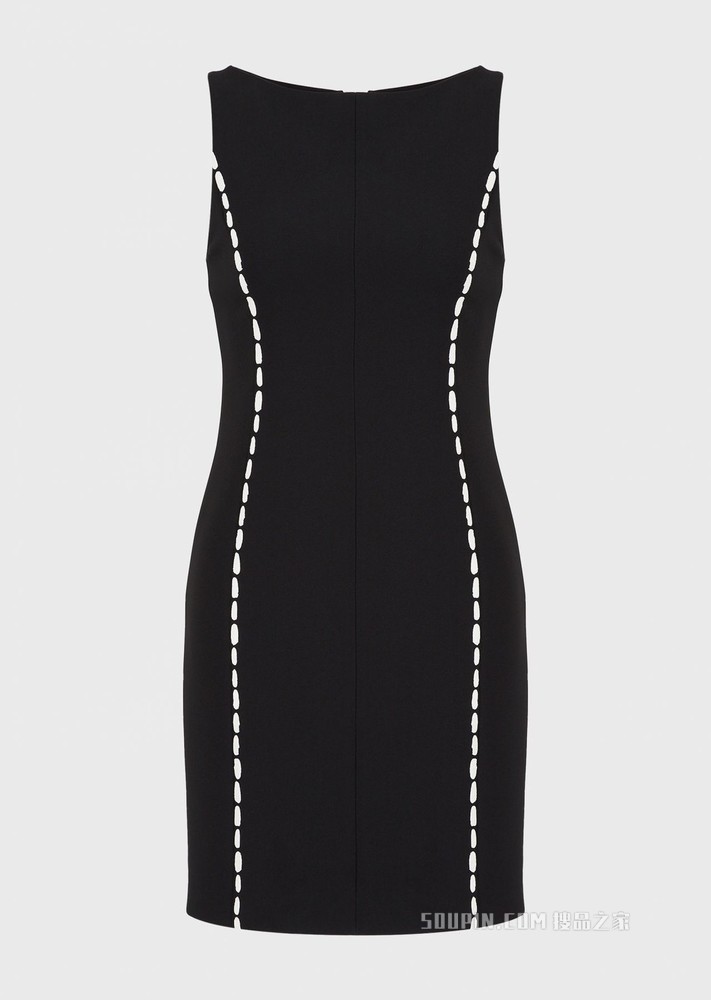 精美撞色修身连衣裙 | Emporio Armani