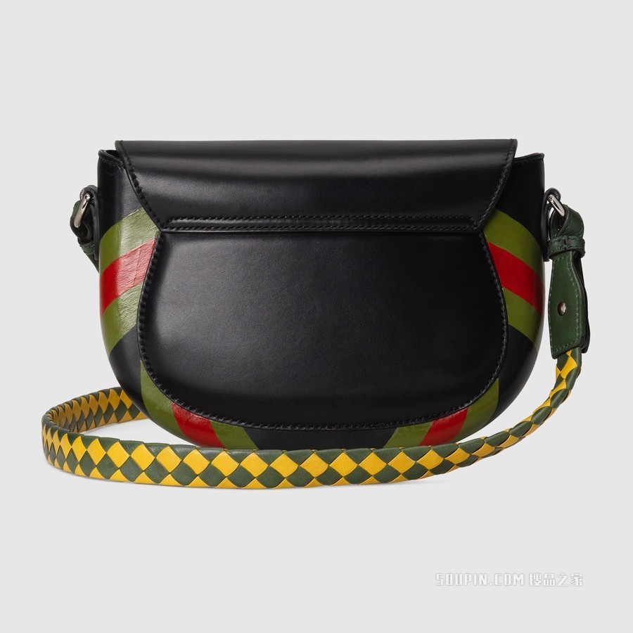 饰标识小号肩背包 黑色皮革