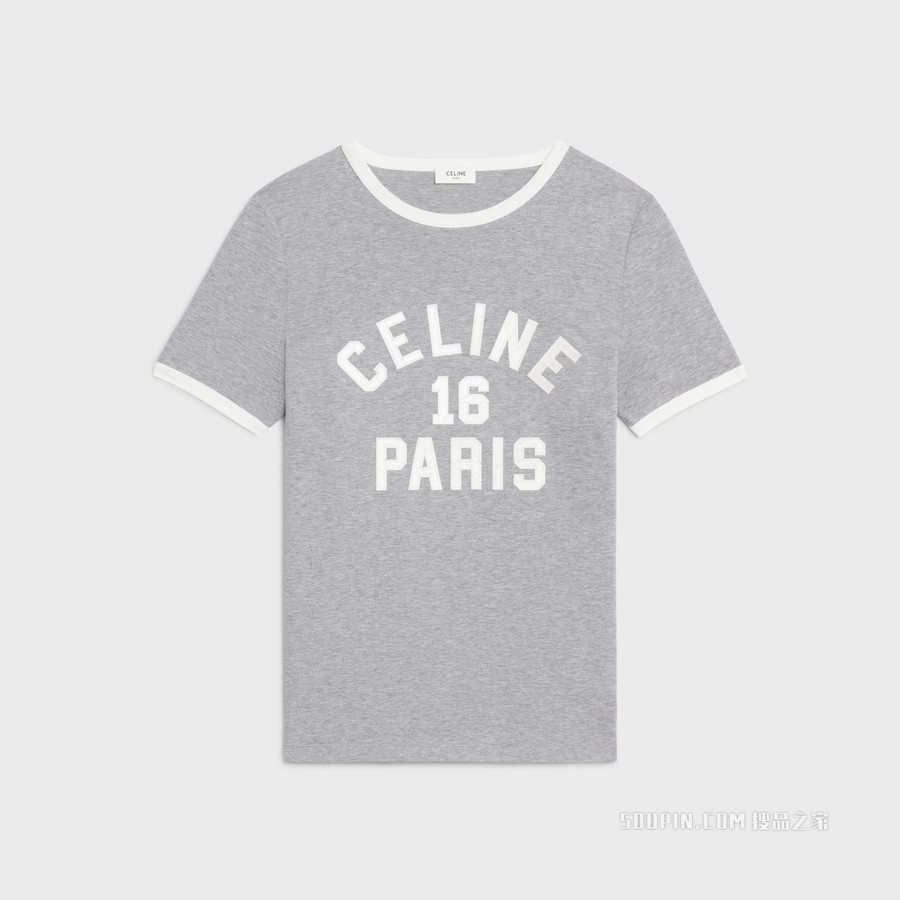 CELINE 16刺绣棉质平纹针织T恤 24952