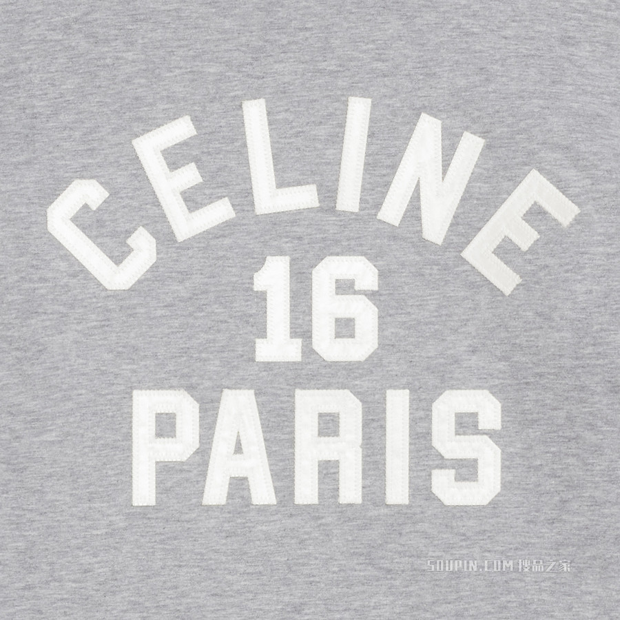 CELINE 16刺绣棉质平纹针织T恤 24952