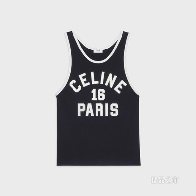 CELINE 16刺绣棉质平纹针织背心上衣 24623