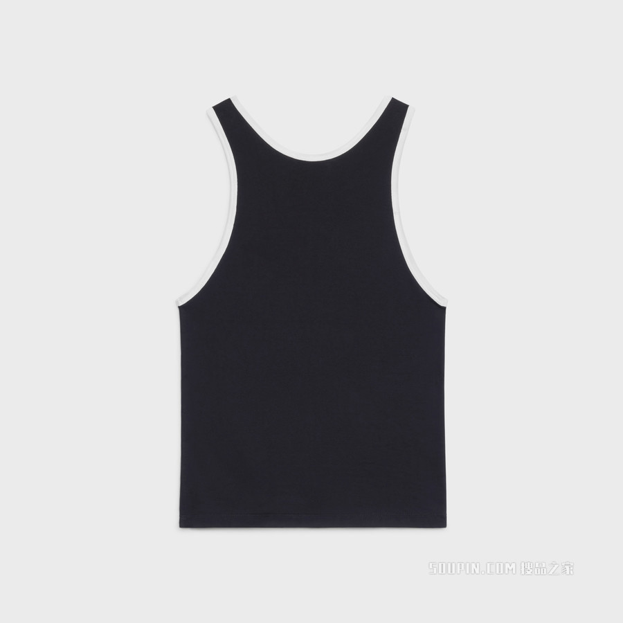 CELINE 16刺绣棉质平纹针织背心上衣 24623