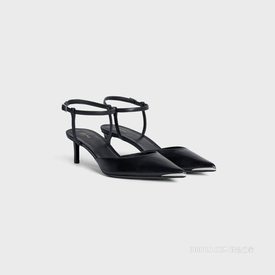 CELINE KITTEN牛皮革金属鞋头高跟鞋 24660