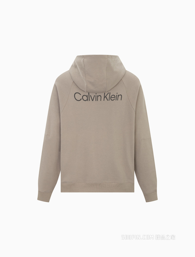 Calvin Klein 男女同款时尚简约LOGO抽绳连帽套头卫衣40630ST