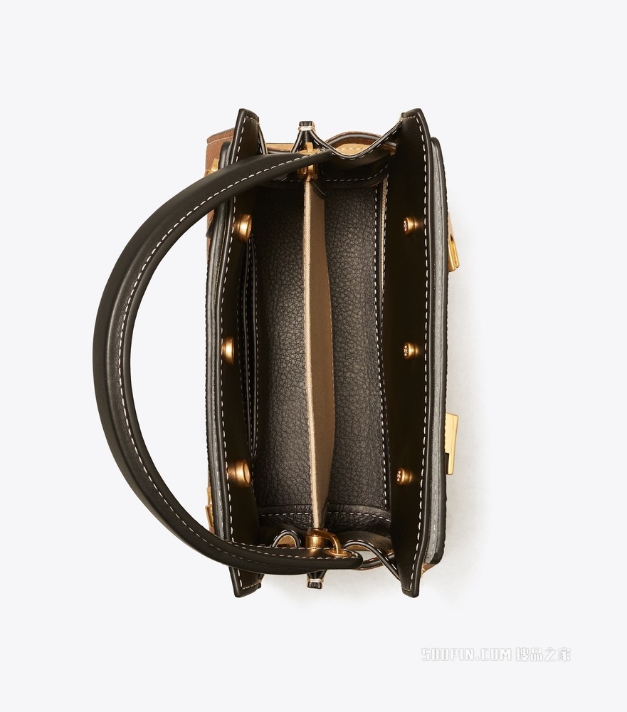 Lee Radziwill 迷你荔枝纹双层手袋 虎眼棕