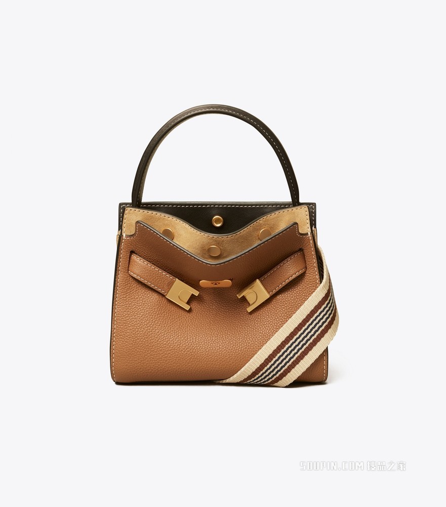 Lee Radziwill 迷你荔枝纹双层手袋 虎眼棕