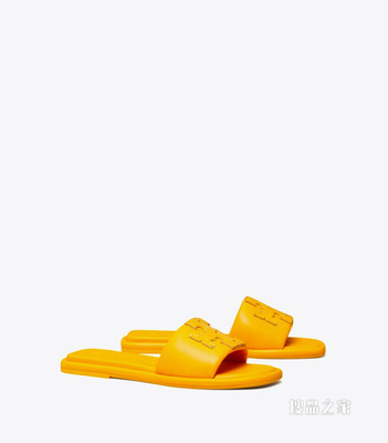 双T Logo羊皮运动风凉鞋 黄色