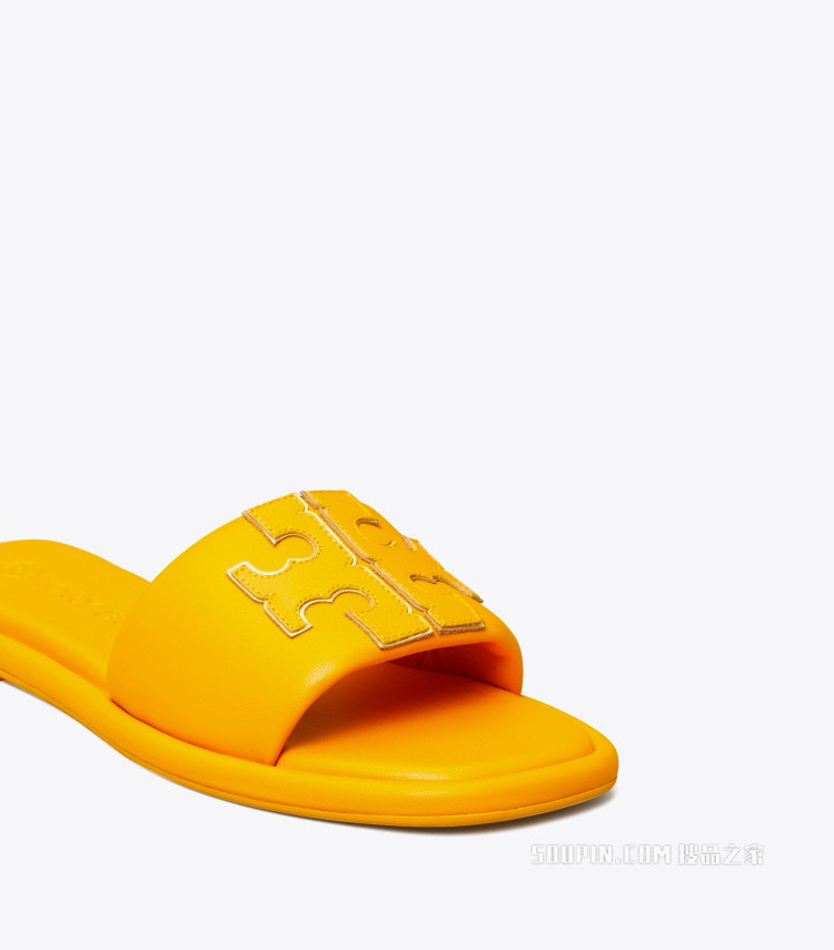 双T Logo羊皮运动风凉鞋 黄色