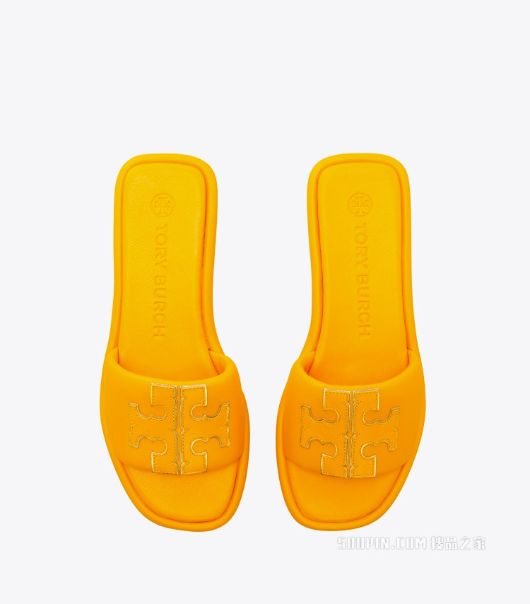 双T Logo羊皮运动风凉鞋 黄色