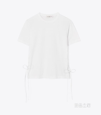 系带 T 恤 白色