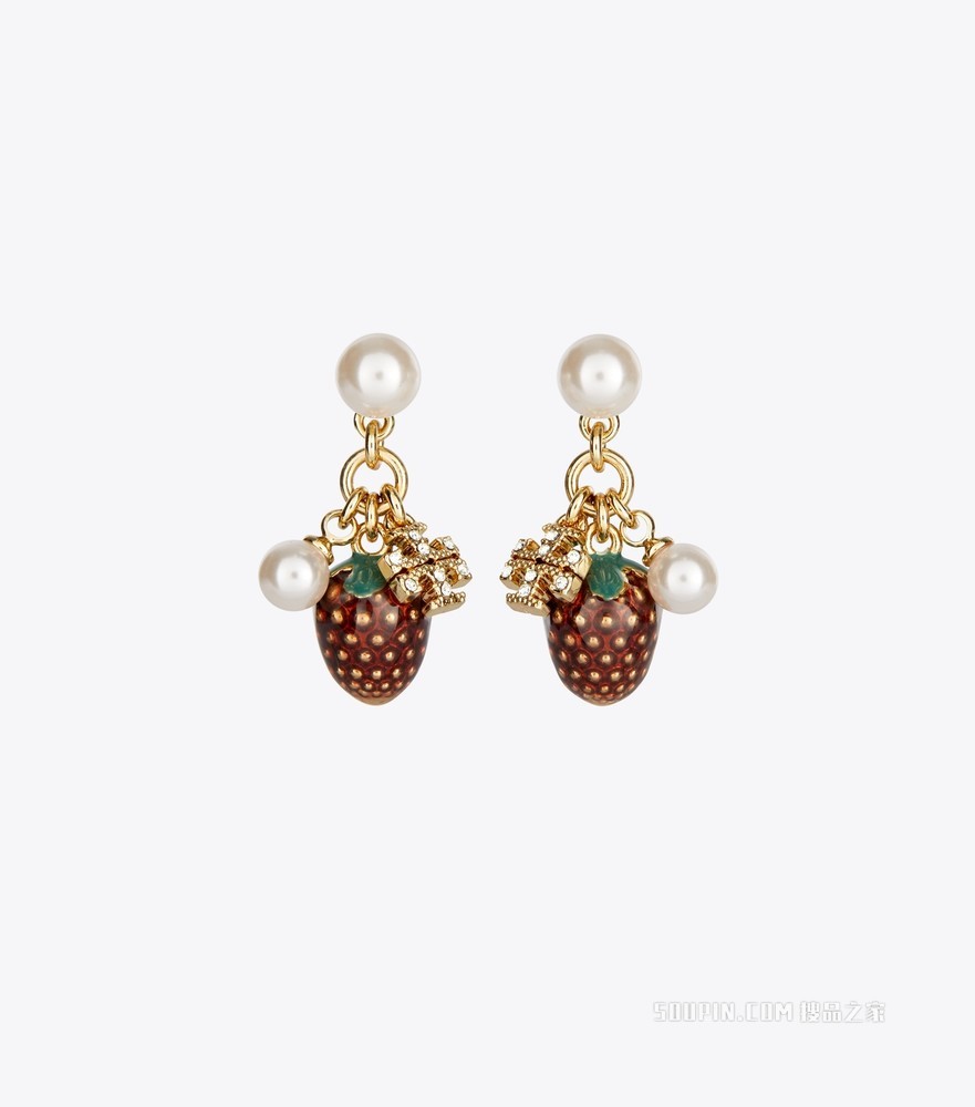 Kira Charm 耳环 Tory 金/象牙白/红色