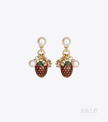 Kira Charm 耳环 Tory 金/象牙白/红色