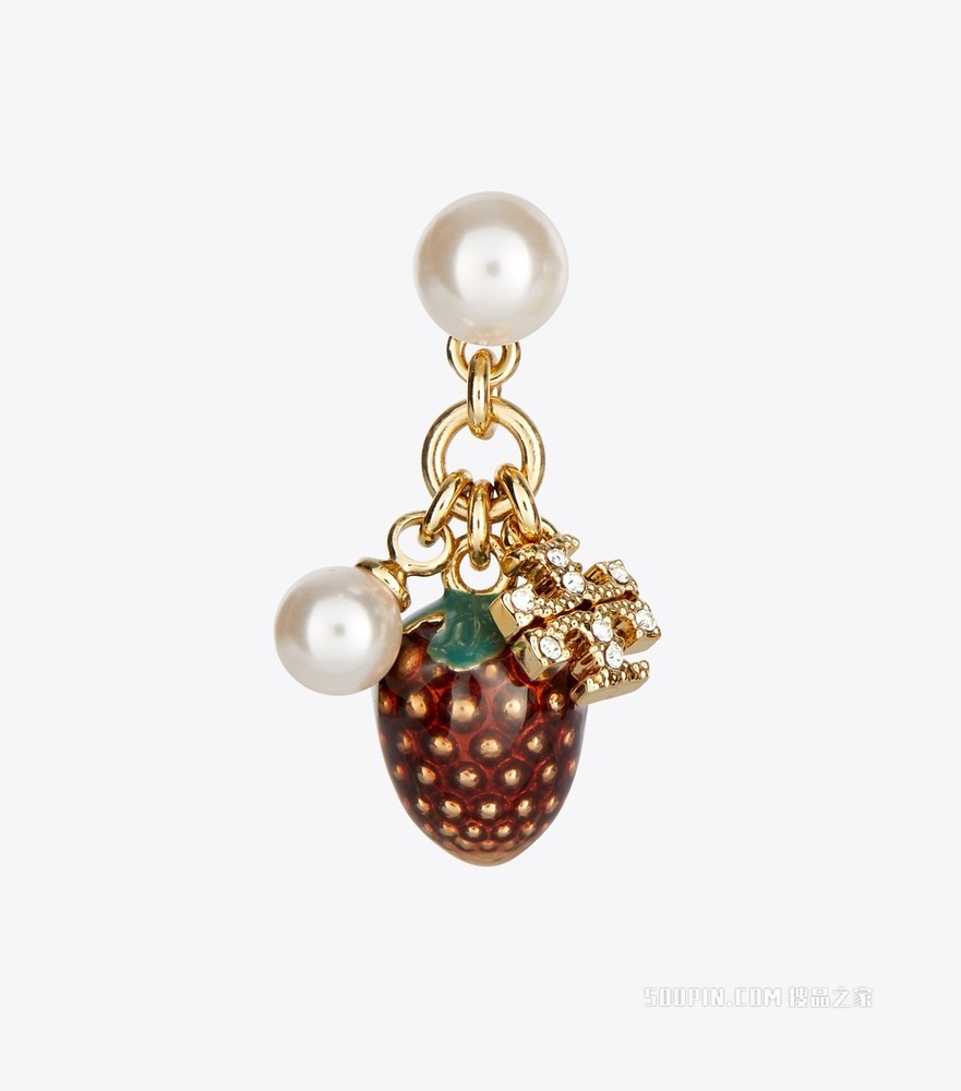 Kira Charm 耳环 Tory 金/象牙白/红色