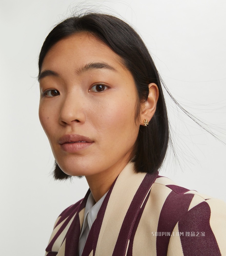 Kira Pavé 耳钉 玫瑰金/玻璃