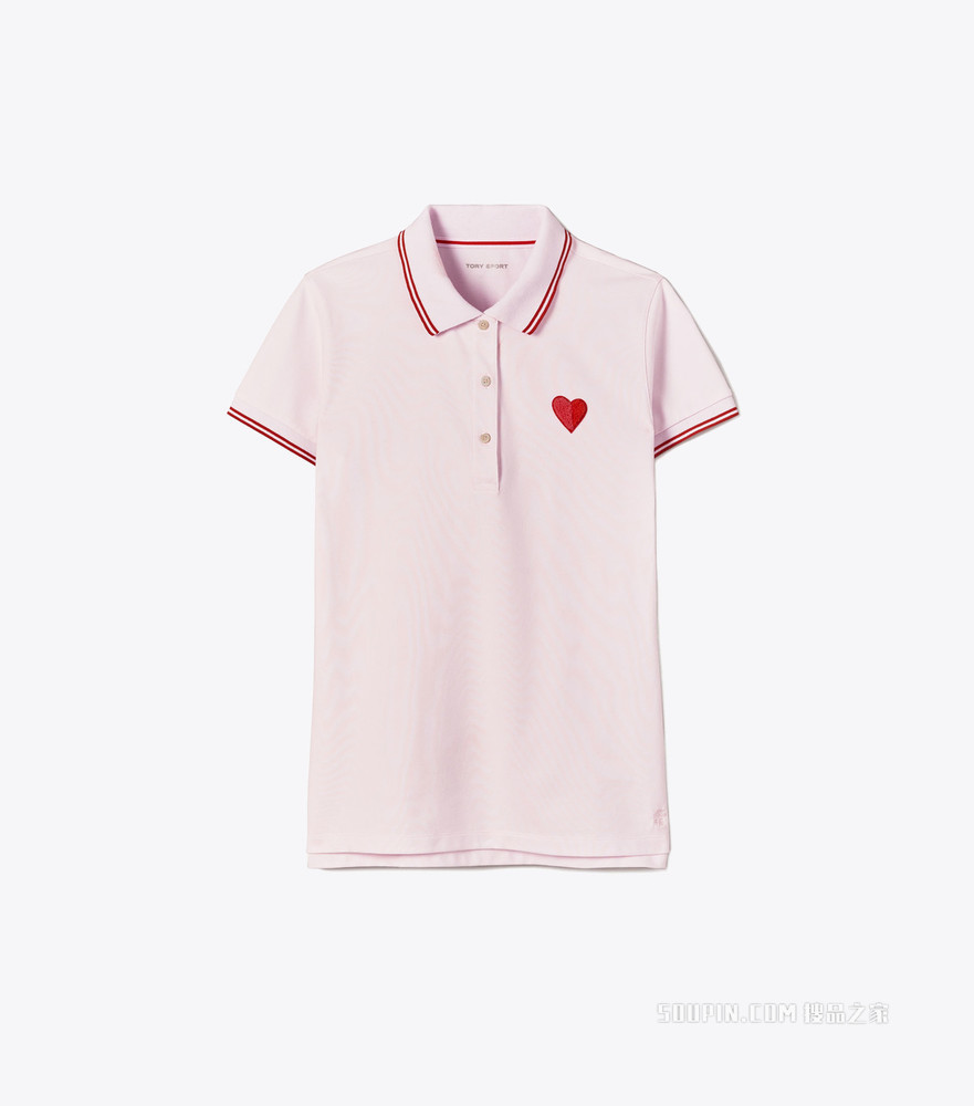 心形图案 Polo 衫 粉色