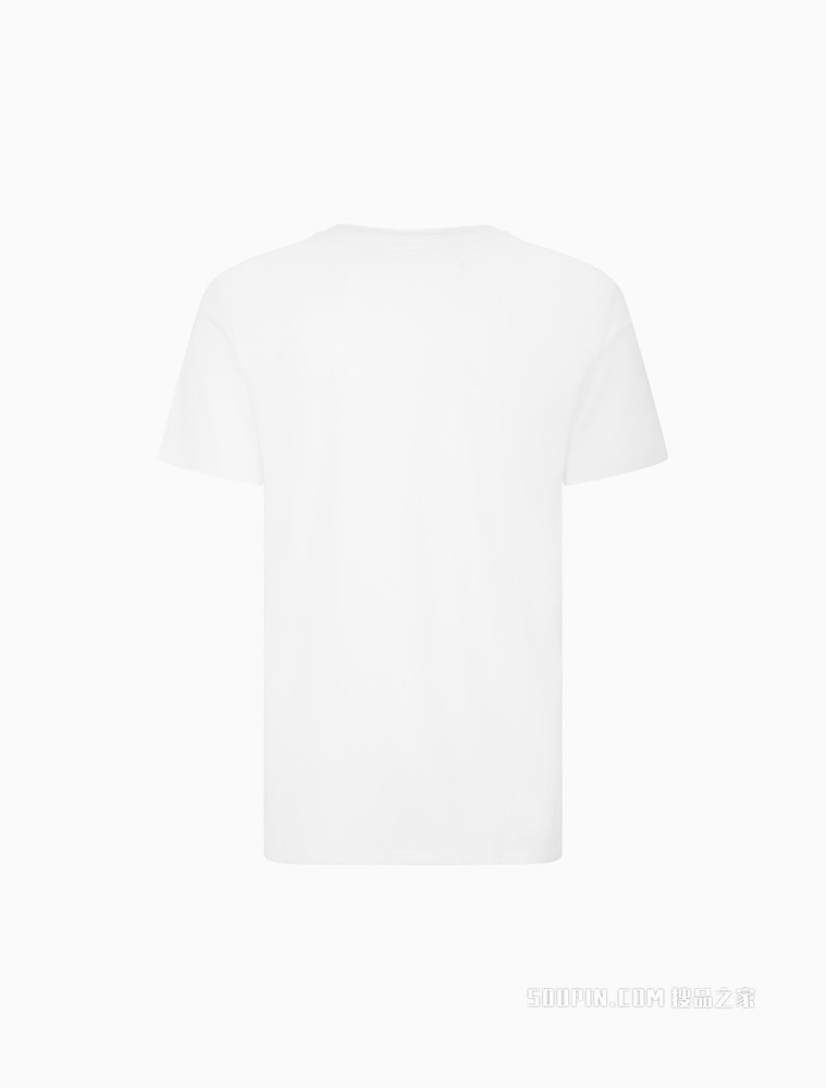 Calvin Klein 男士圆领纯棉交叠LOGO贴布袋短袖T恤ZM01883
