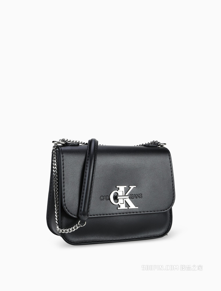Calvin Klein 女包翻盖链条金属LOGO通勤斜挎单肩包DH2308Q4100