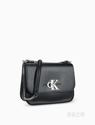 Calvin Klein 女包翻盖链条金属LOGO通勤斜挎单肩包DH2308Q4100